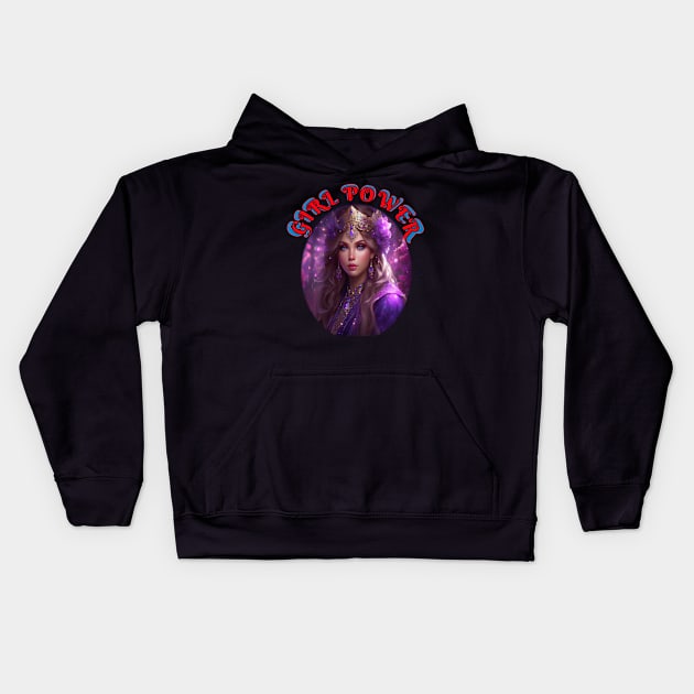 Girl,power, purple pirate wench Kids Hoodie by sailorsam1805